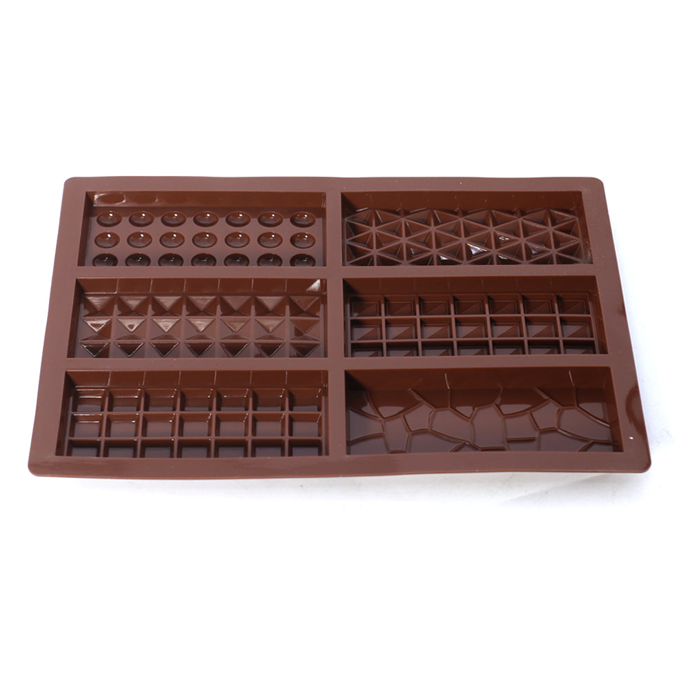 6 Design Rectangle Chocolate Bar Mold Silicone 6 Cavity
