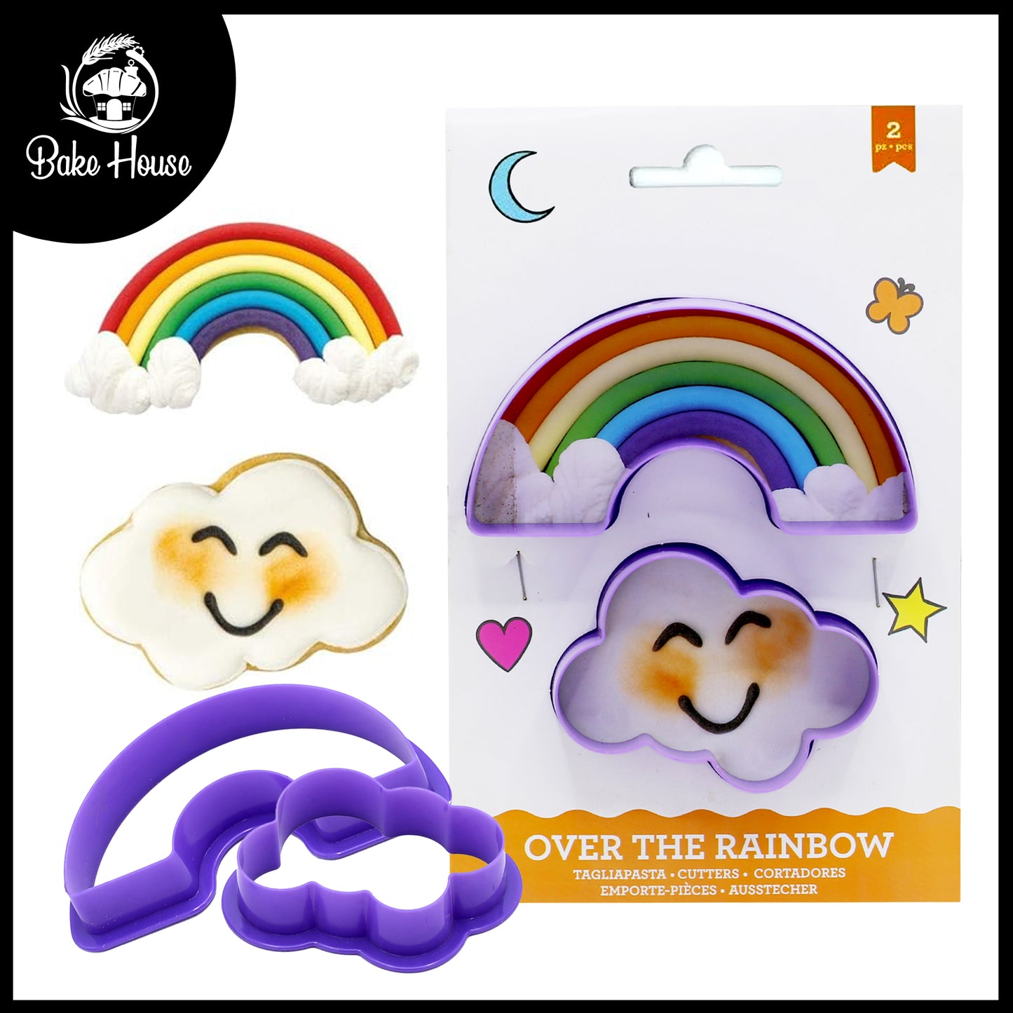 Rainbow And Cloud Cookie Cutter 2Pcs Set