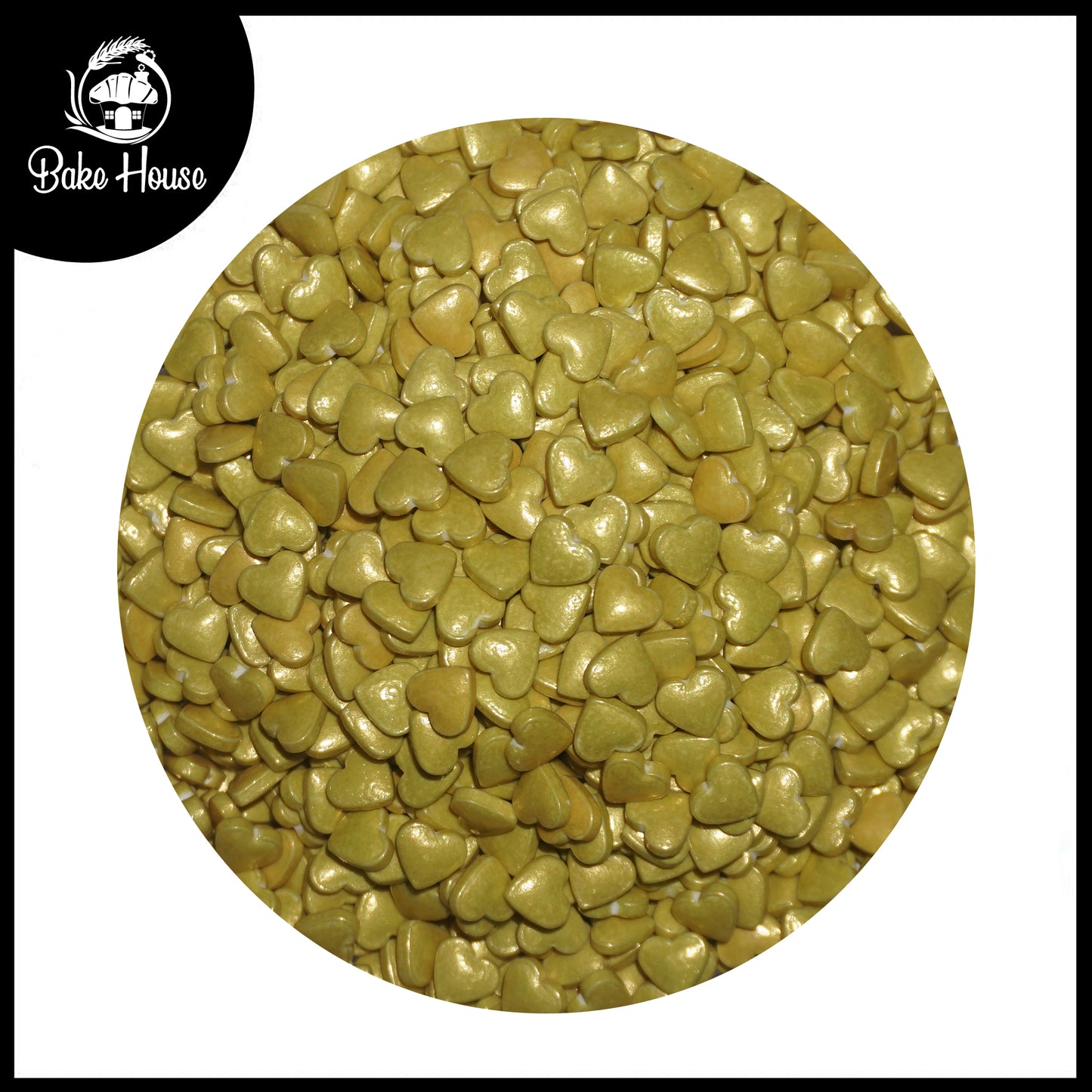 Bake House Olive Gold Heart Sprinkles