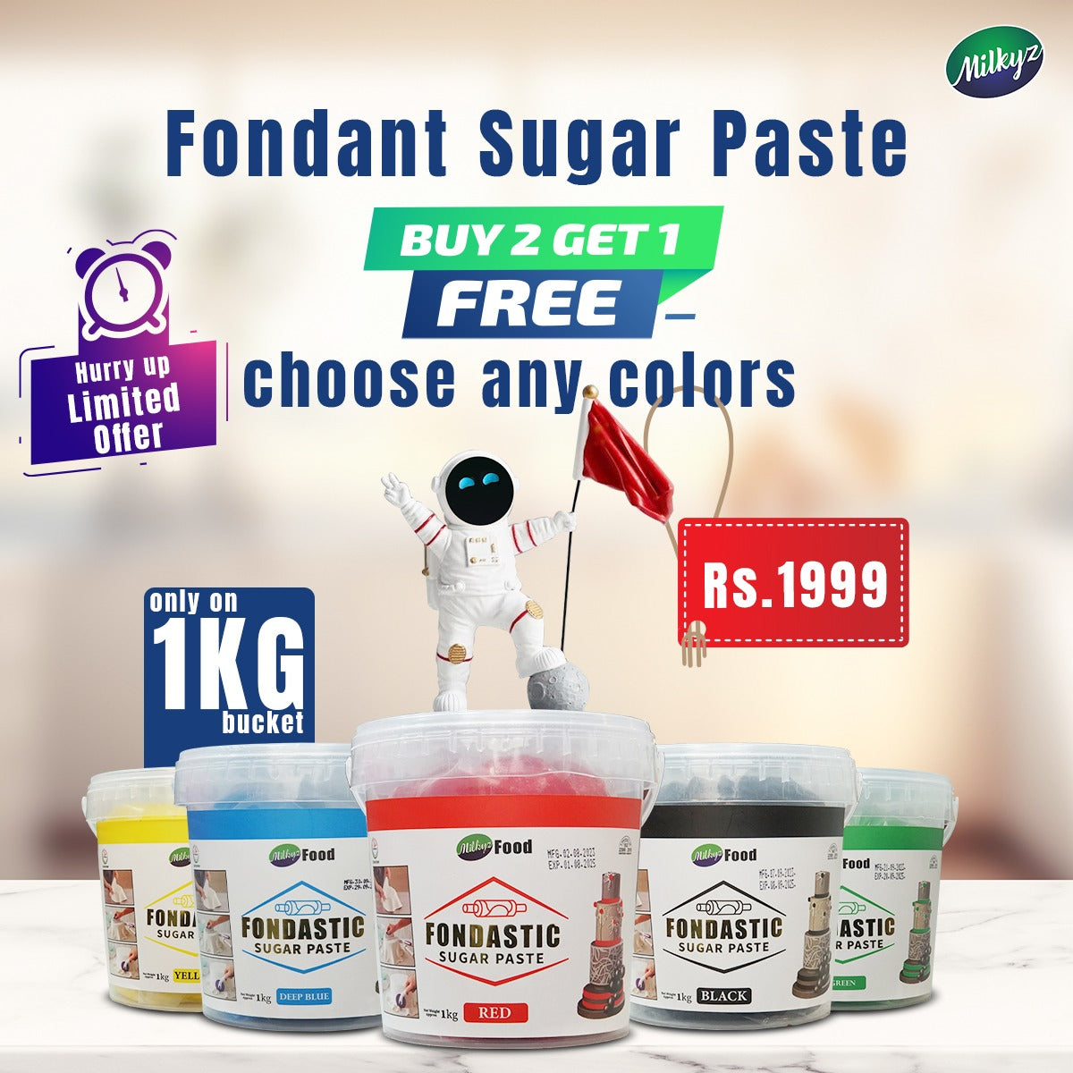Milkyz Food Fondastic Fondant Buy 2KG Get 1KG Deal