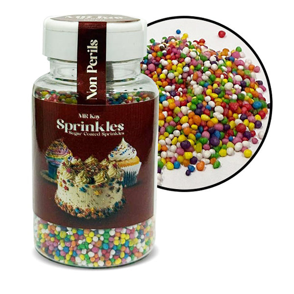 MR Kay Nonpareils Sprinkles – Rainbow Tiny Balls – 90g Jar