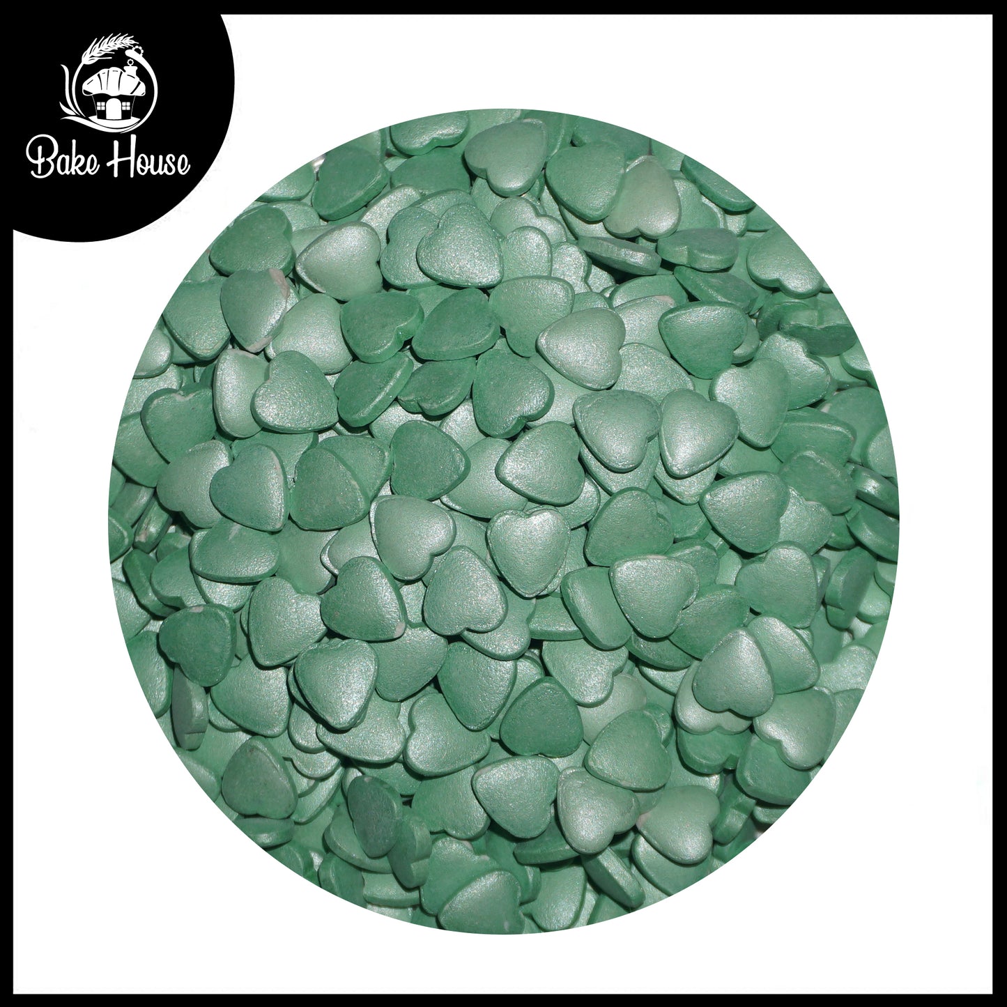 Bake House Green Heart Edible Sprinkles