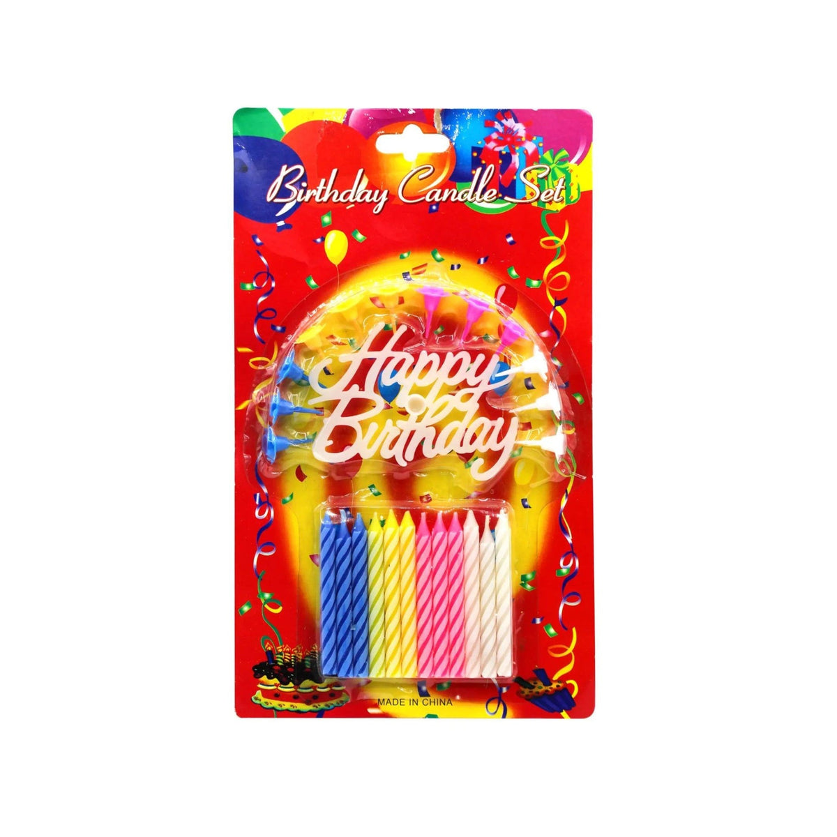 Happy Birthday Candles With Cake Topper