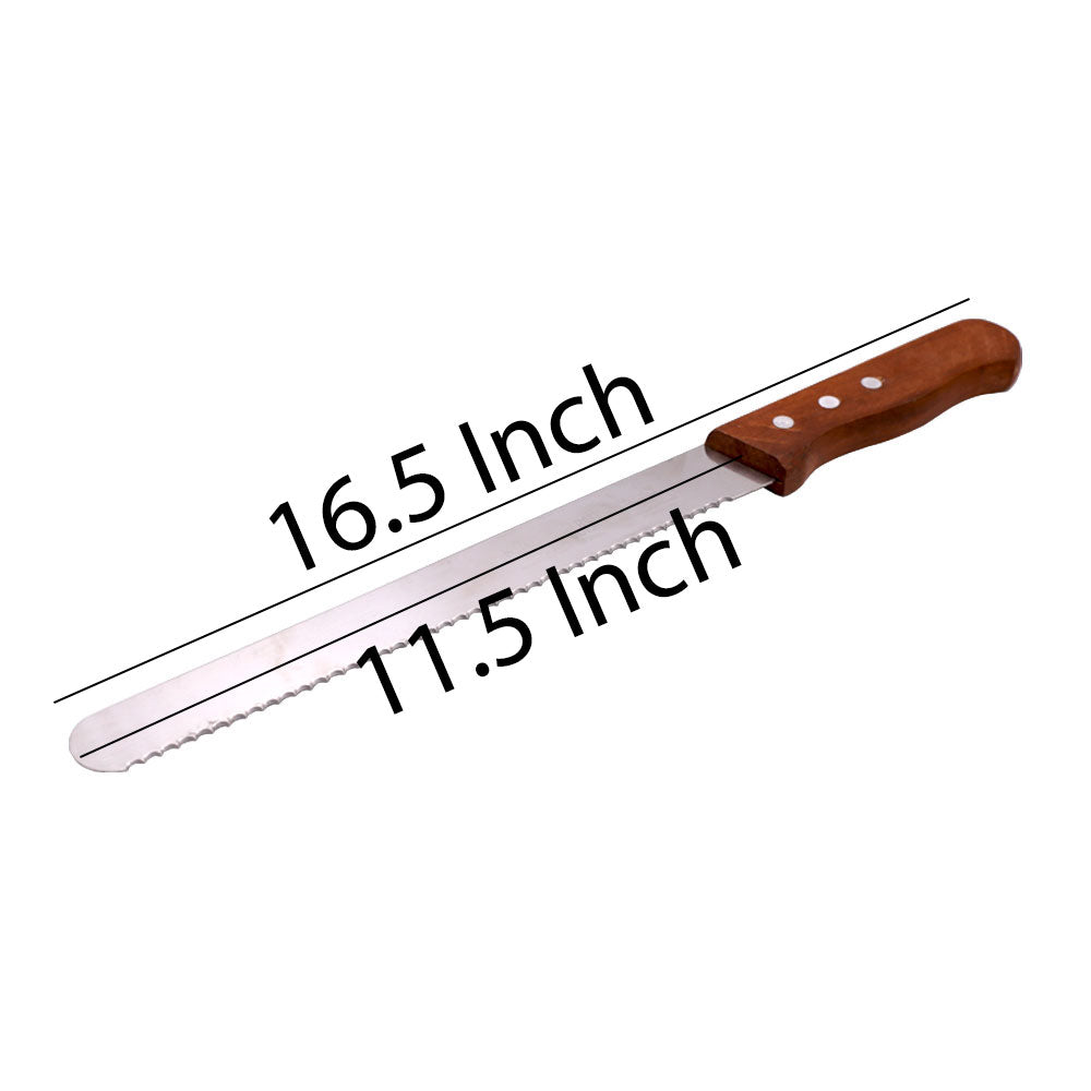 Cake Cutting Knife Steel With Wood Handle 11.5 inch