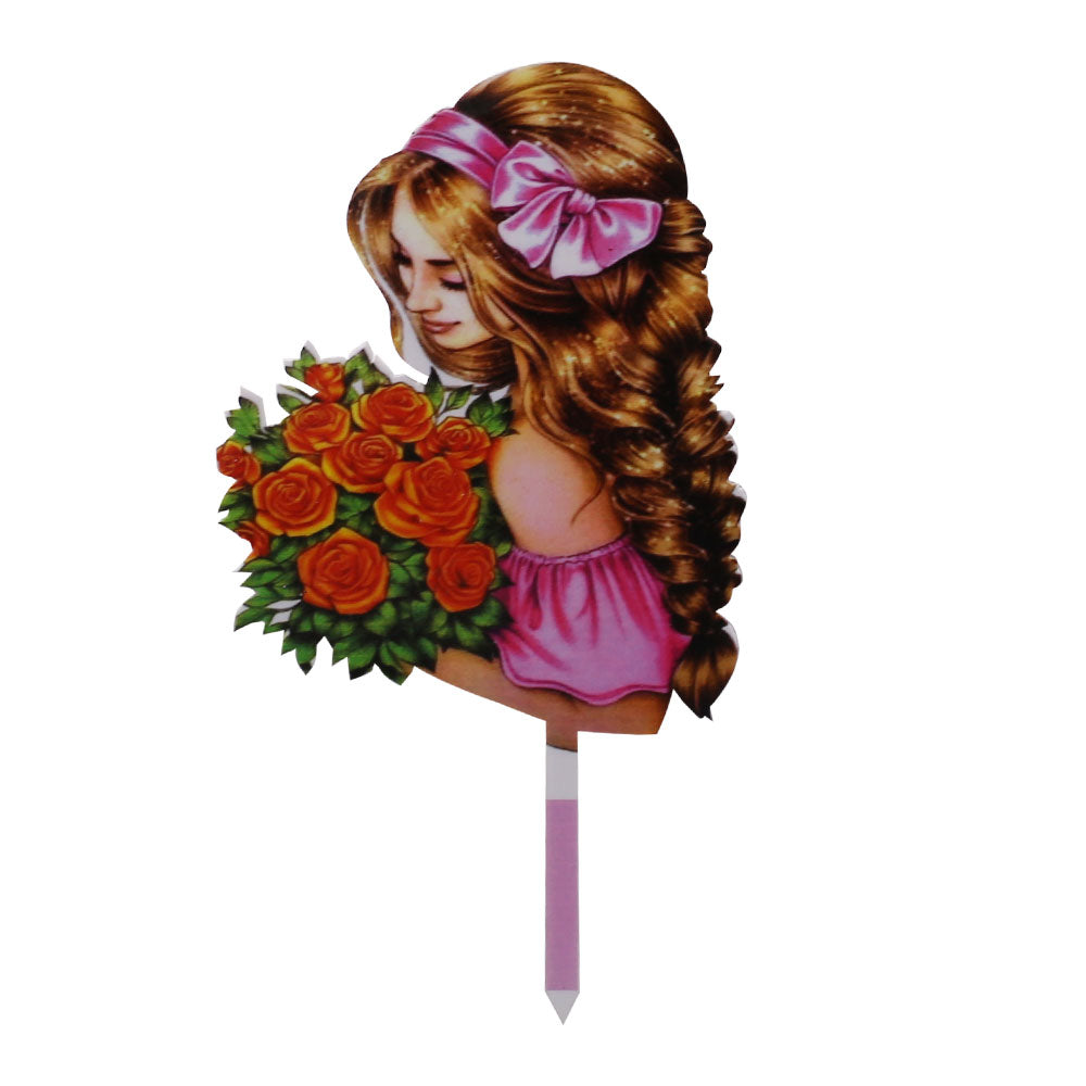 Girl Hair Cake Topper Design 5