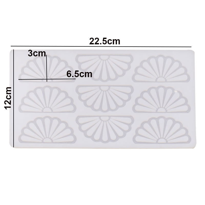 Silicon Mold Half Flower Shaped Garnishing Sheet for Cake Decoration