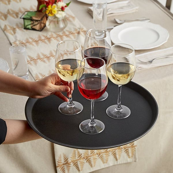 Round Fiberglass Non-Slip Serving Tray 18 Inch