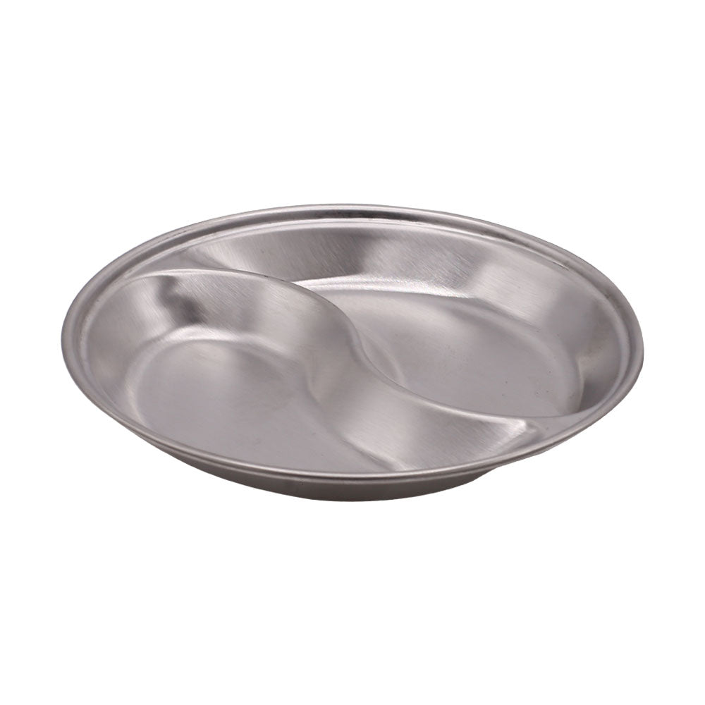 Korean Traditional Silver Barbecue Dipping Disc Round 2 Portions Small