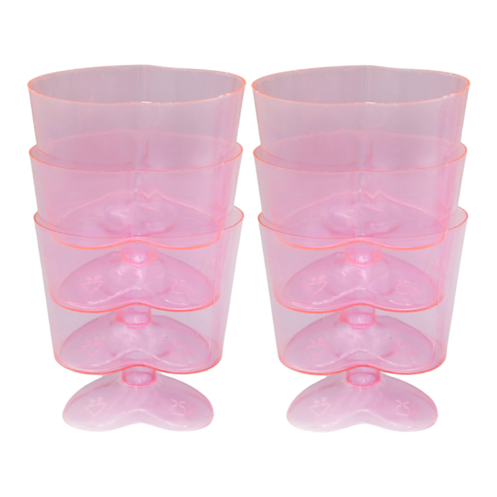 Heart Shape Short Glass 6 Pcs Set