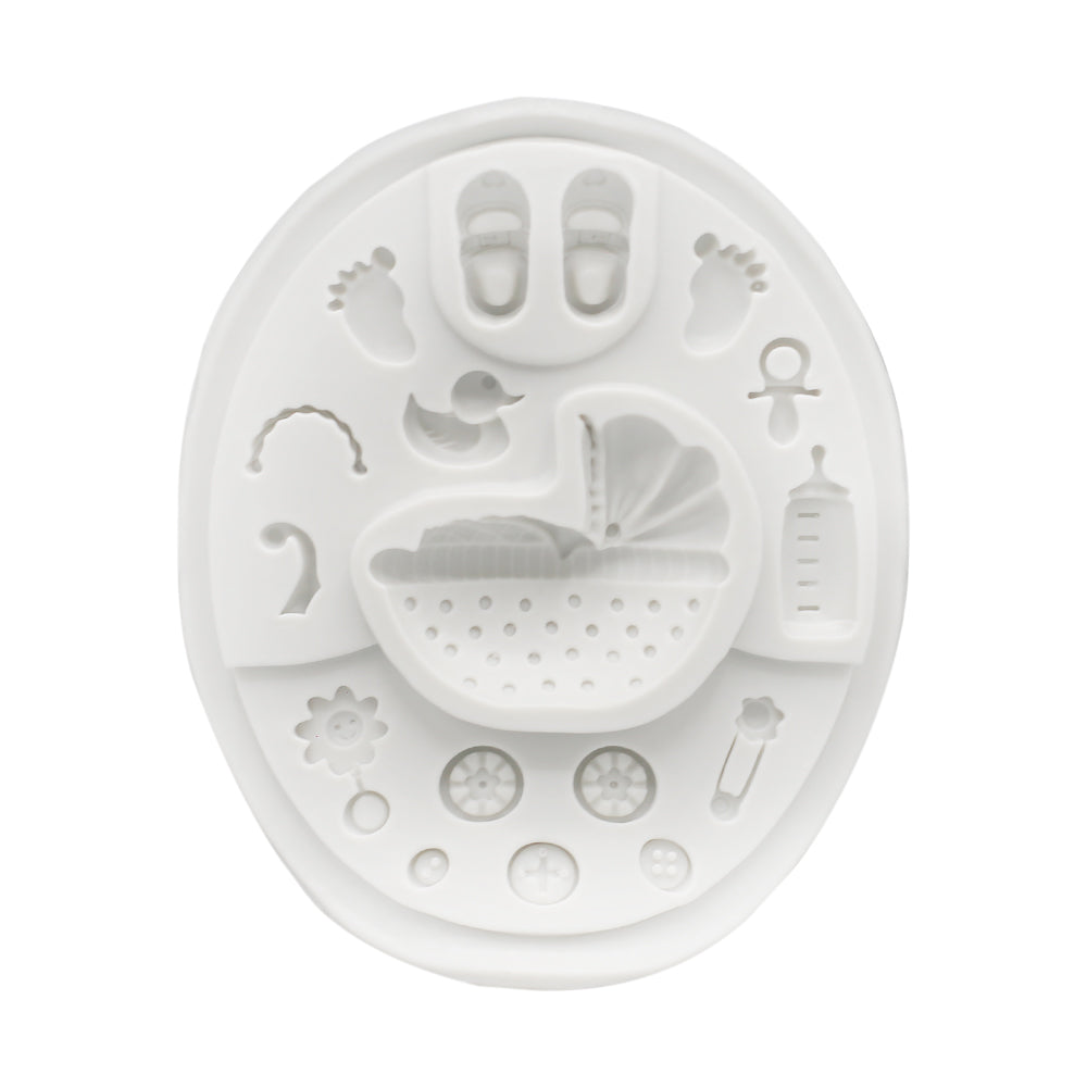 Baby Shower Silicone Fondant Mold 17 Cavity