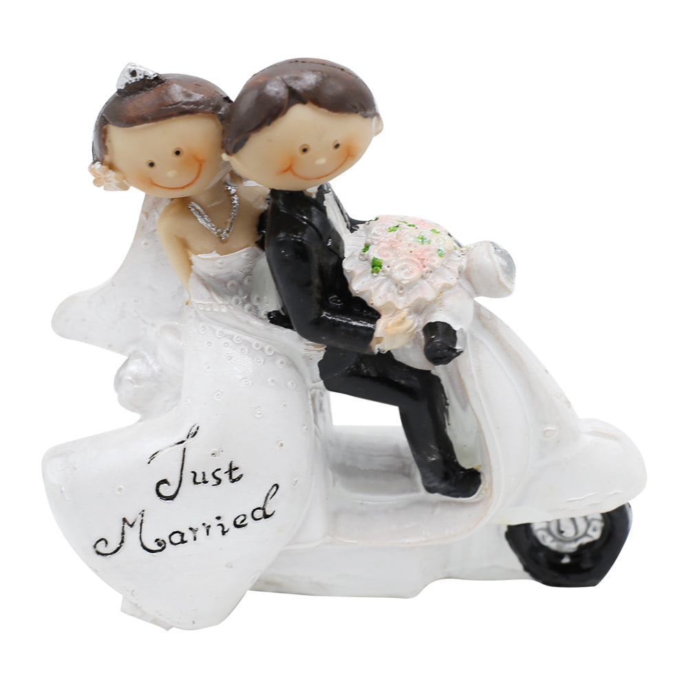 Just Married Bride And Groom On Scooter Cake Topper