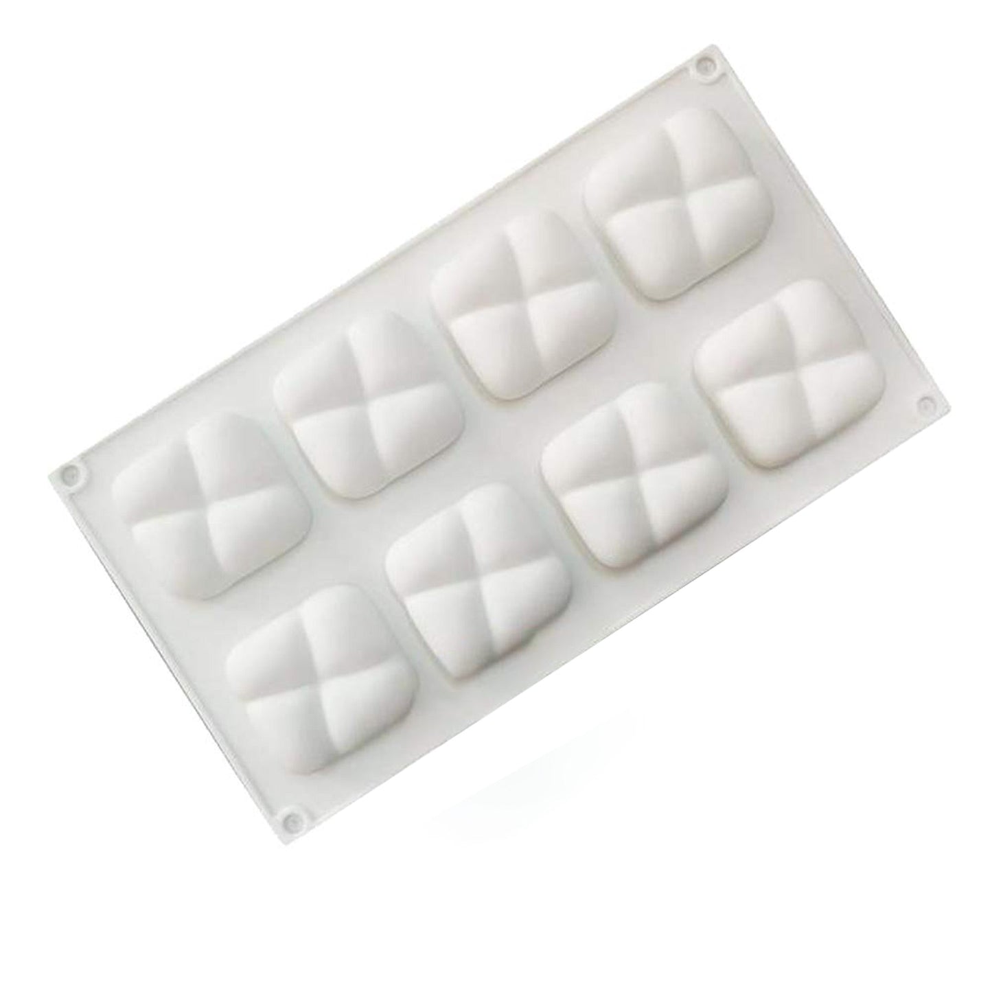 Crossed Sqaure Shape Mousse Chocolate Silicone Mold 8 Cavity