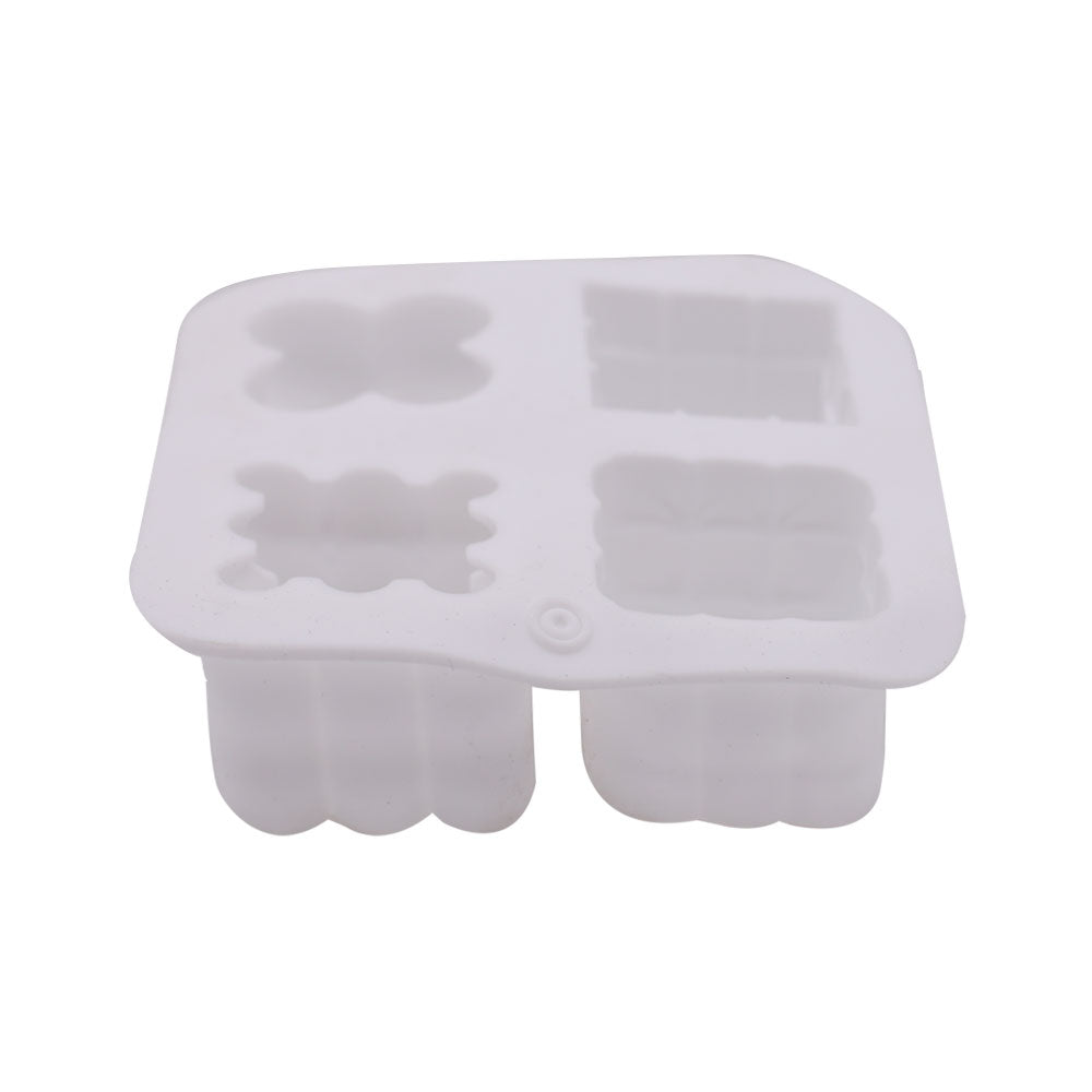 4 Different Design Silicone Mousse And Candle Mold 4 Cavity