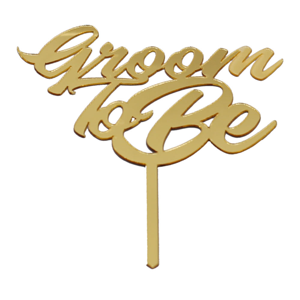 Groom To Be Cake Topper Golden