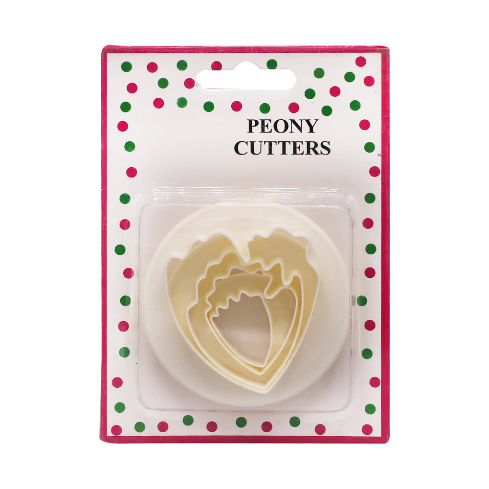 Peony Flower Fondant And Cookie Cutter 4 Pcs Set Plastic