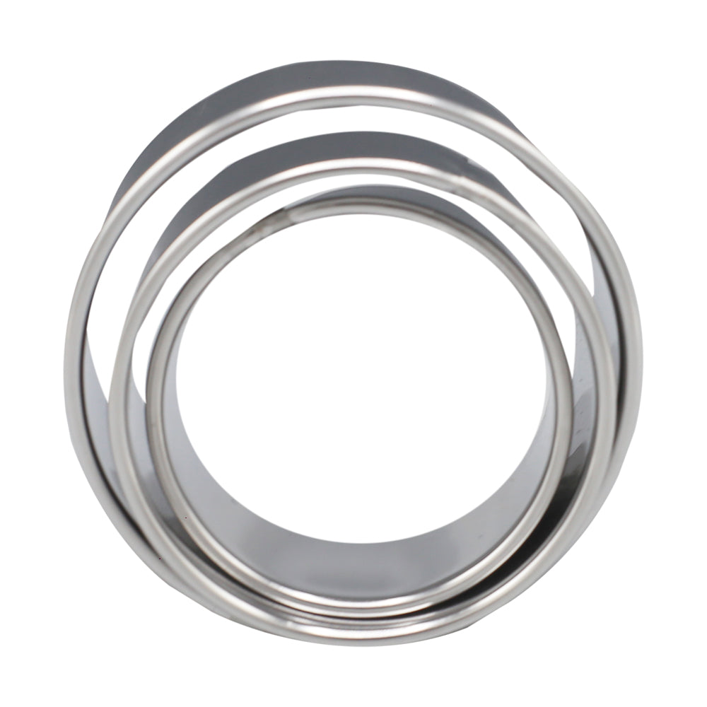 3Pcs Round Cookie Cutter Set Stainless Steel
