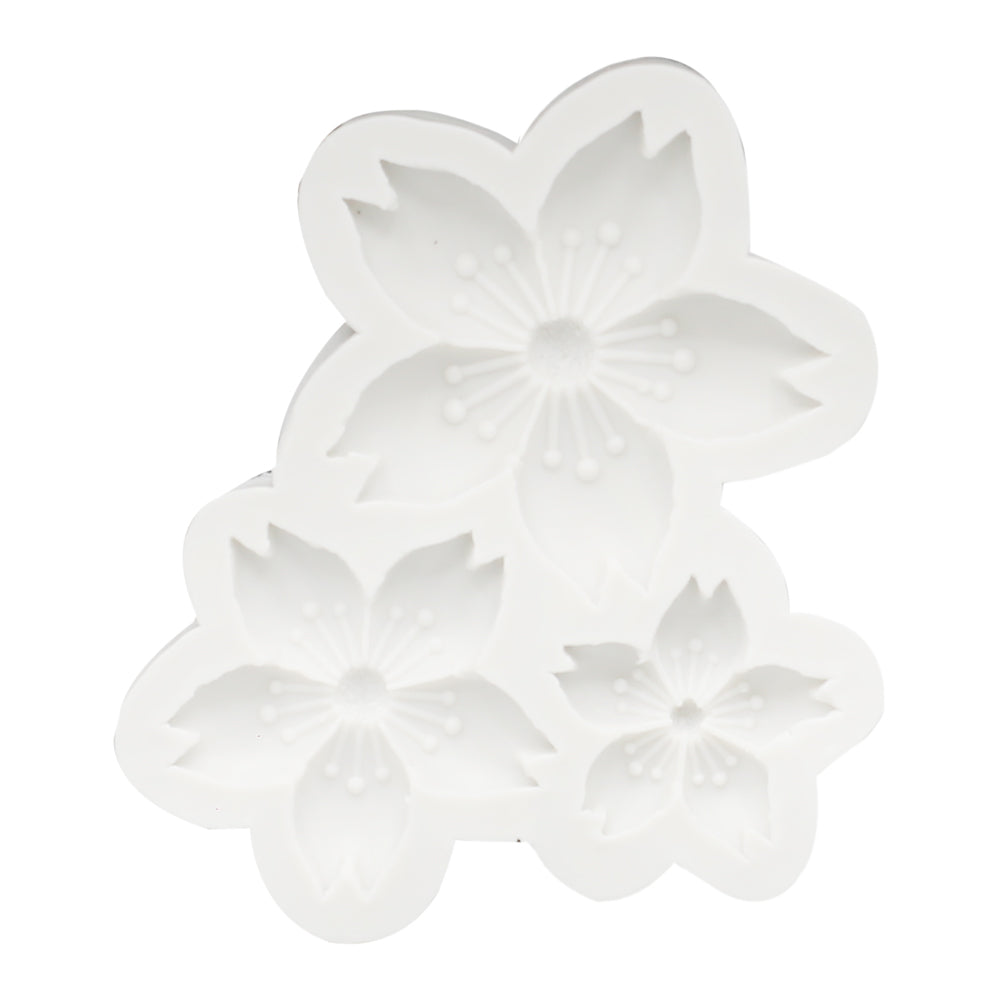 5 Petal Blossom Silicone Fondant Mold 3 Cavity