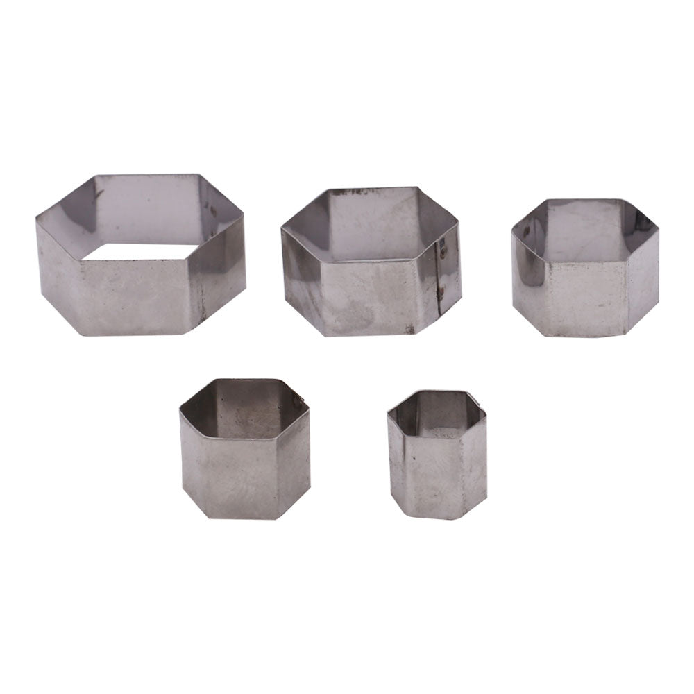 Mini Hexagon Cookie Cutter Stainless Steel 5Pcs Set