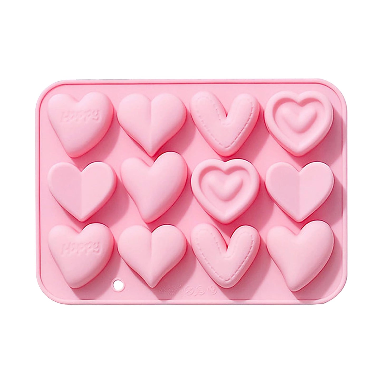Mult Design Hearts Silicone Fondant & Chocolate Mold 12 Cavity