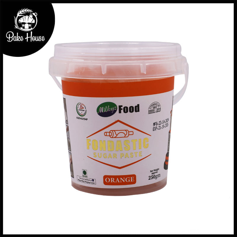 Milkyz Food Fondastic Orange Fondant Sugar Paste 250gm