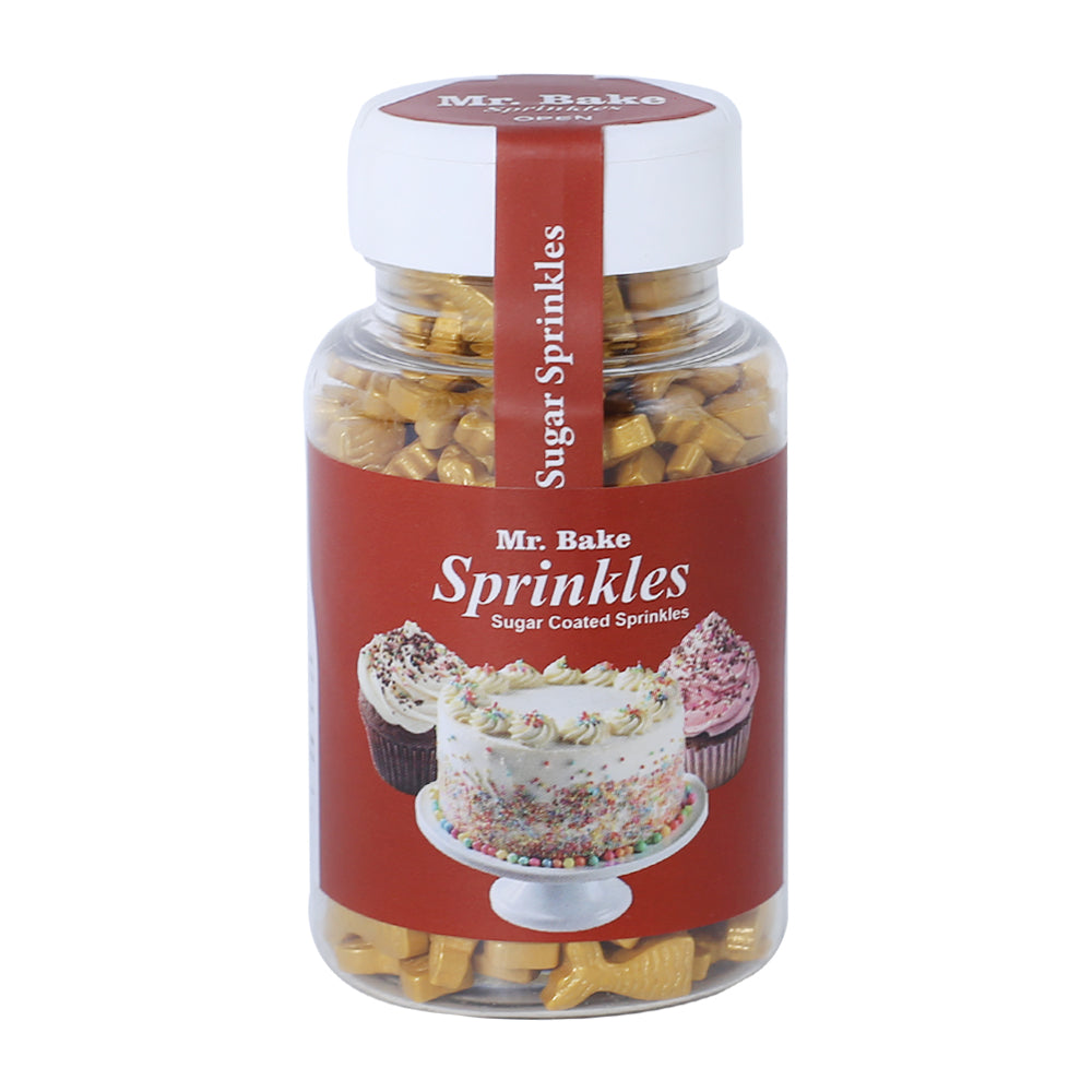 MR Bake Mermaid Tail Sprinkles (Metallic Gold) – 90g Jar