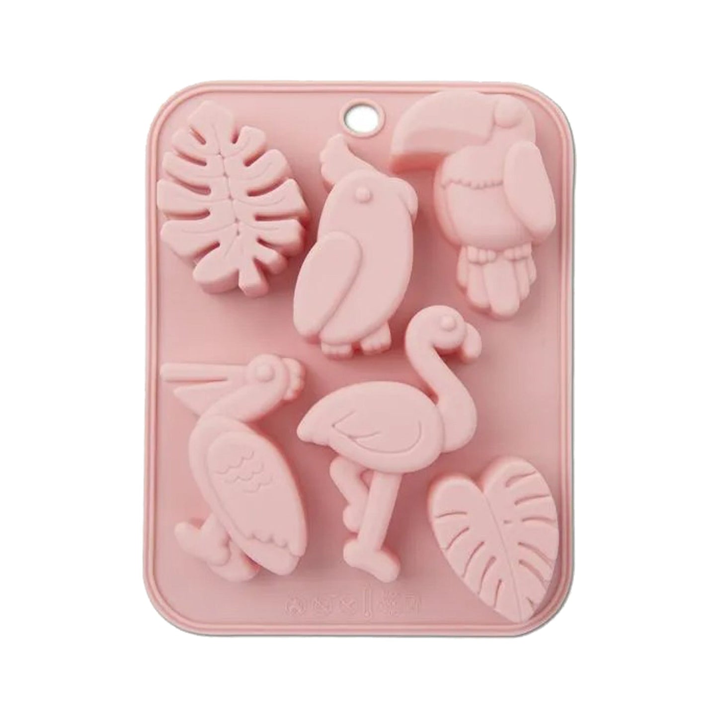Tropical Birds & Leaves Silicone Fondant & Chocolate Mold 6 Cavity