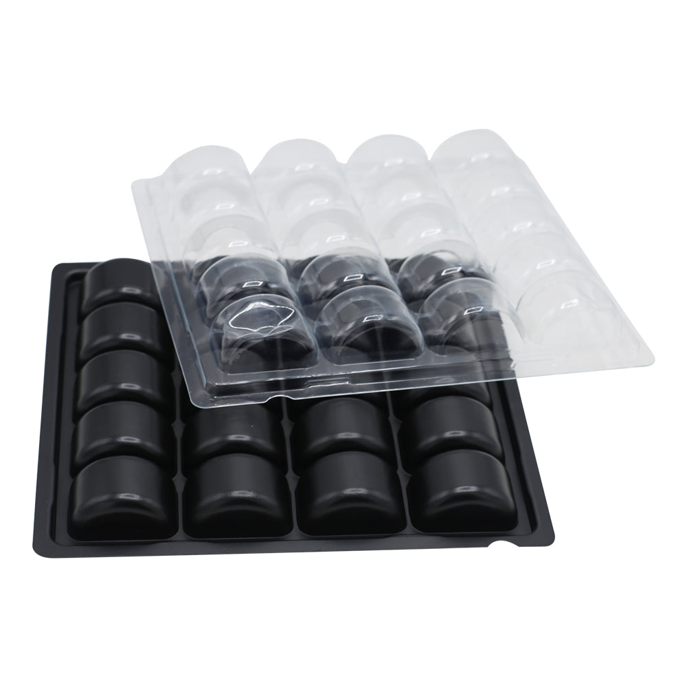 Plastic Macaron Chocolate Container 20 Cavity 2Pcs Set