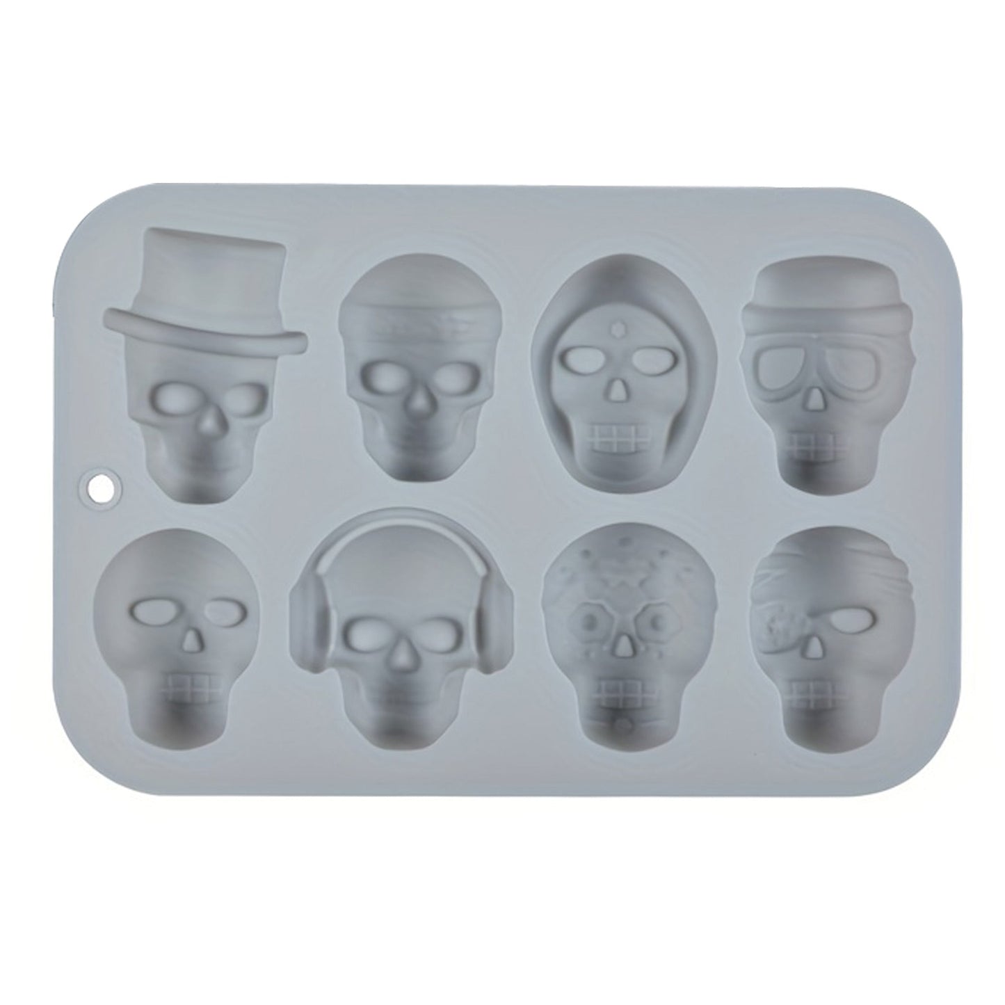Skull Halloween Silicone Chocolate And Fondant Mold 8 Cavity