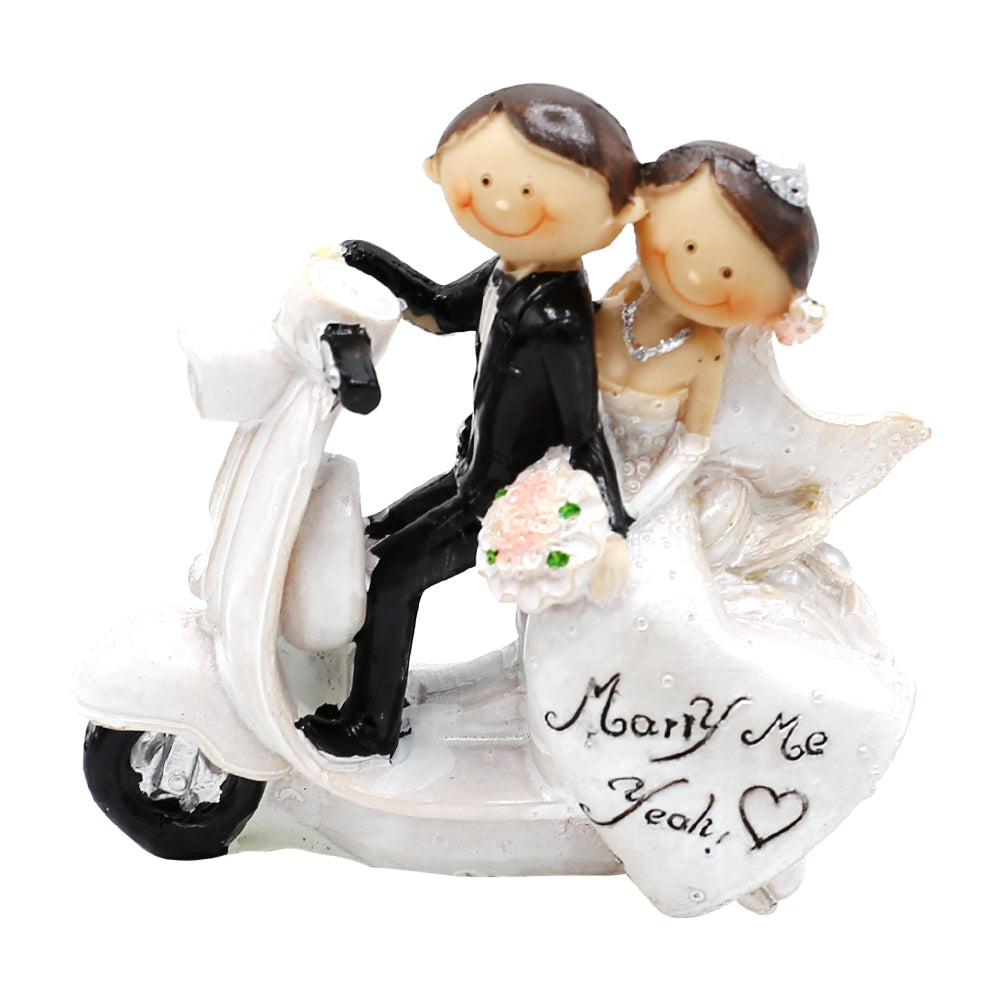 Marry Me Yeah Bride And Groom On Scooter Cake Topper