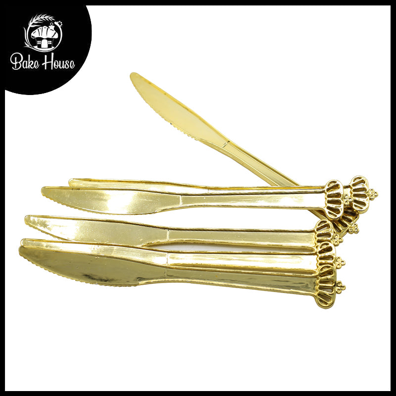 Party Goods Crown Knife 6Pcs Set Golden