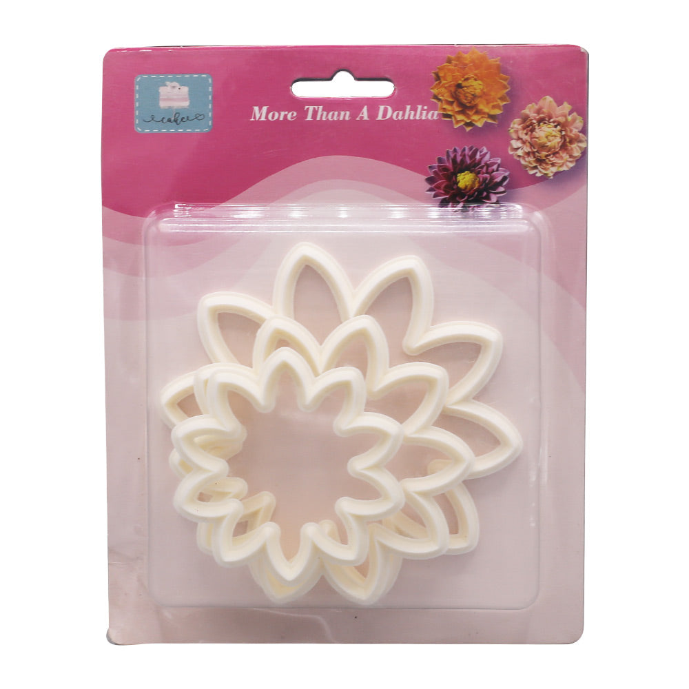 Dahlia Flower Fondant And Cookie Cutter 3 Pcs Set Plastic