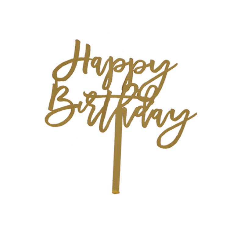 Happy Birthday Cake Topper With Joining Alphabet Design