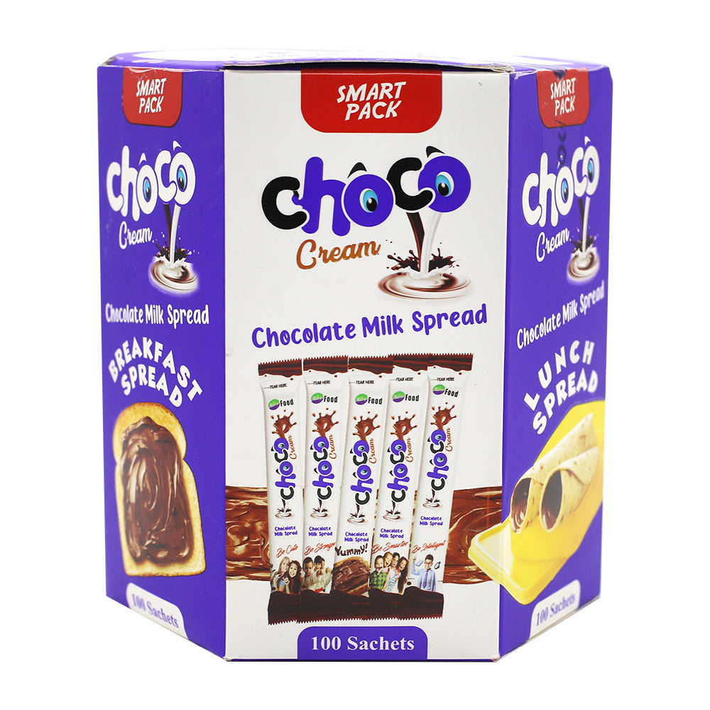 Milkyz Food Choco Cream Chocolate Milk Spread 8g Sachet 100Pcs Box