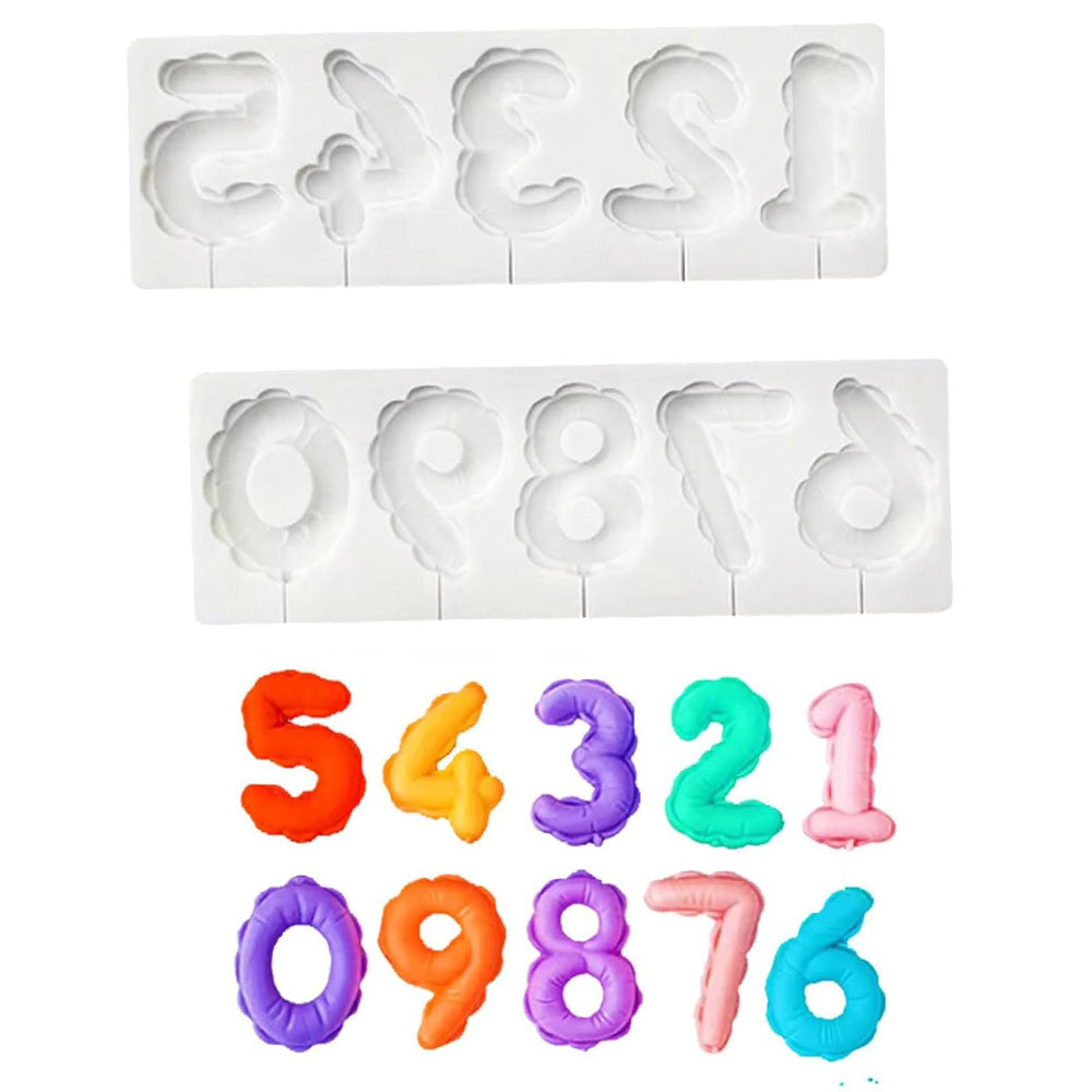 0 to 9 Design Numbers Lollipop Mold 2Pcs Set