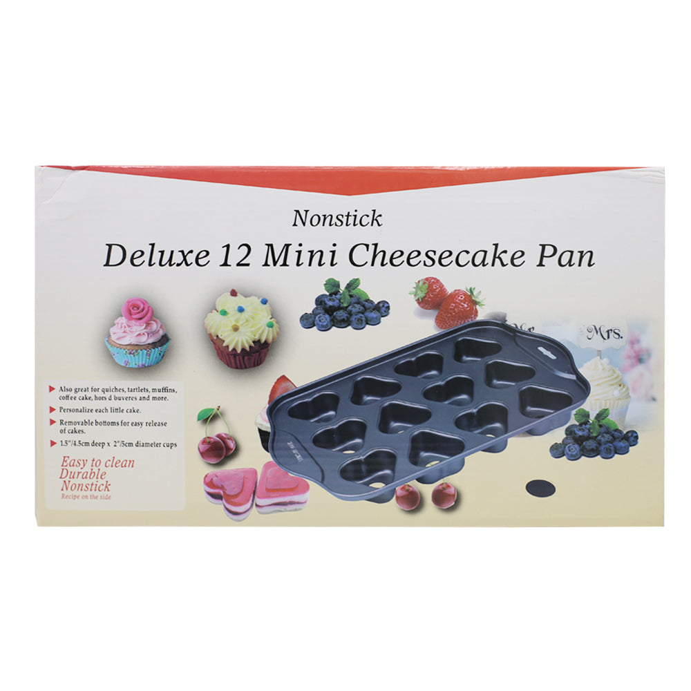 Heart Shape Mini Cheese Cake Pan 12 Cavity Non Stick
