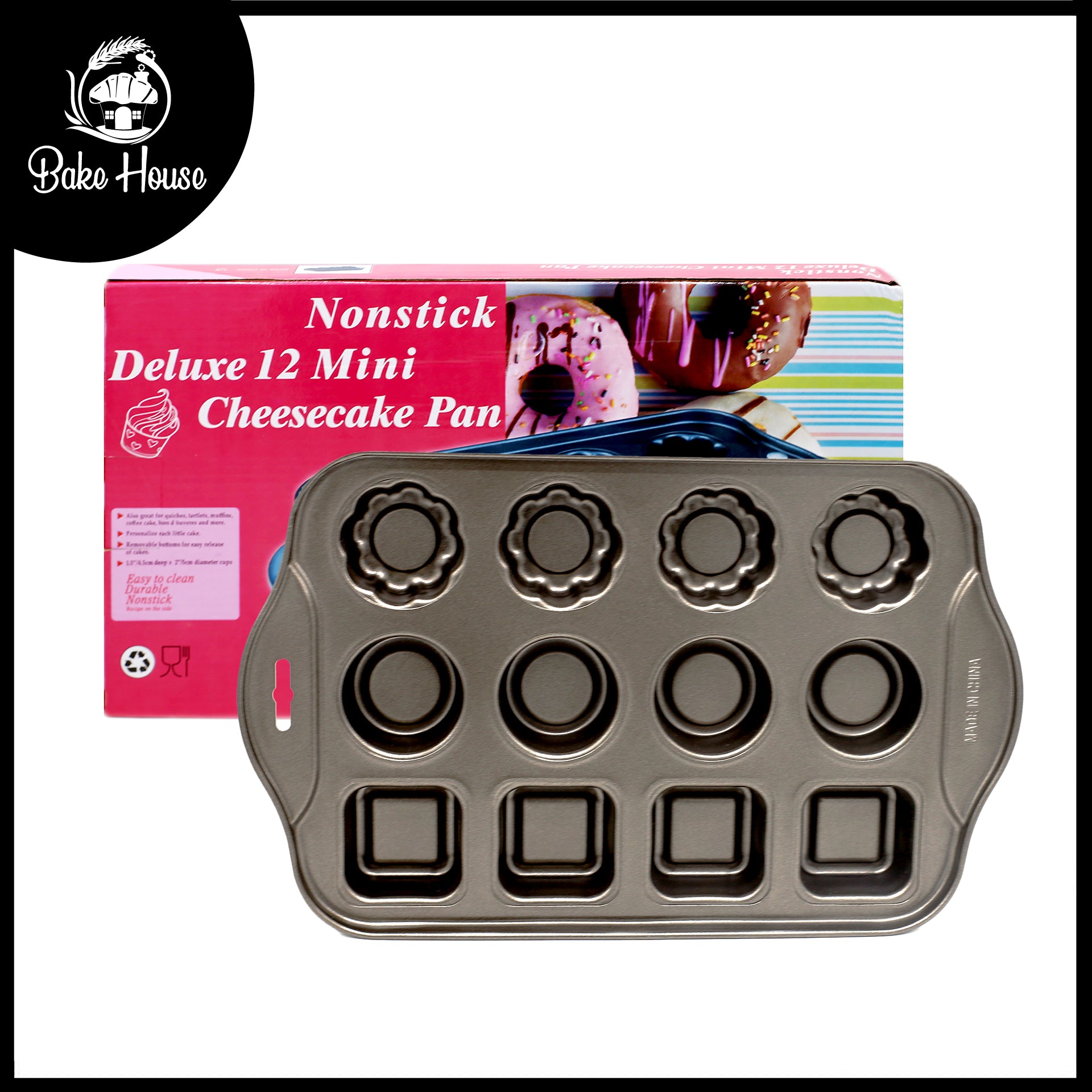 Different Shapes Mini Cheese Cake Pan 12 Cavity Non Stick