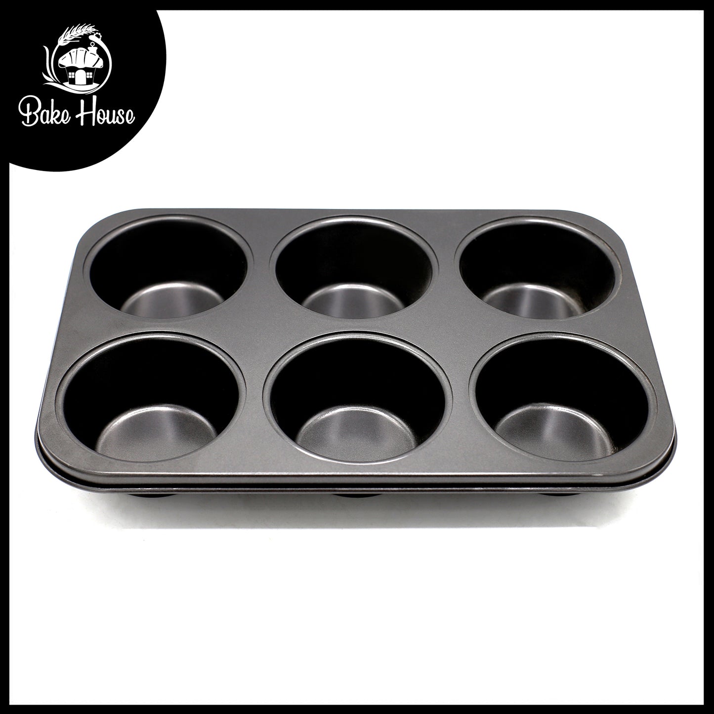 Round Cupcake Baking Tray Non Stick 6 Cavity