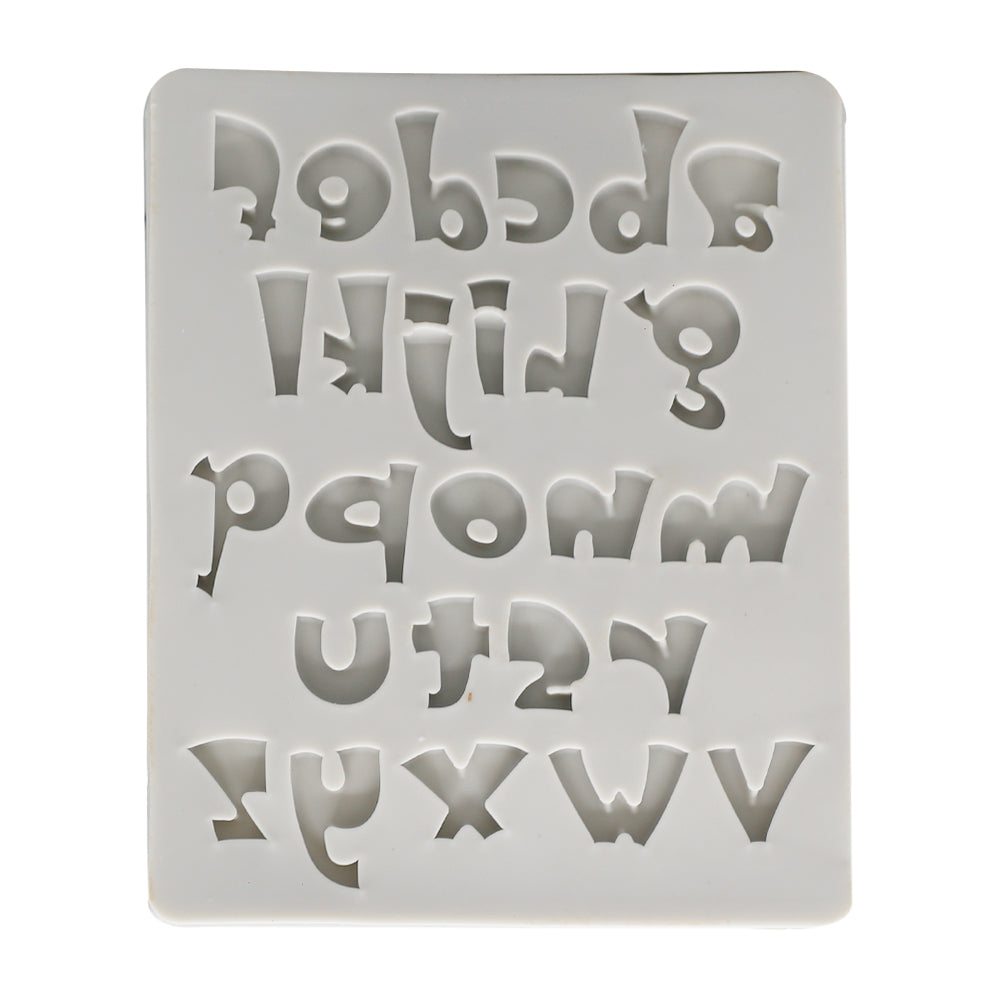 Lower Case Stylish Alphabets Silicone Fondant Mold 26 Cavity