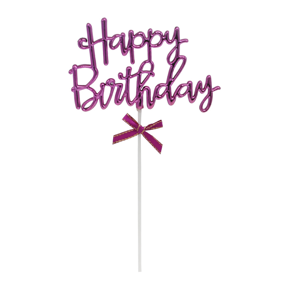 Happy Birthday Cake Topper Purple