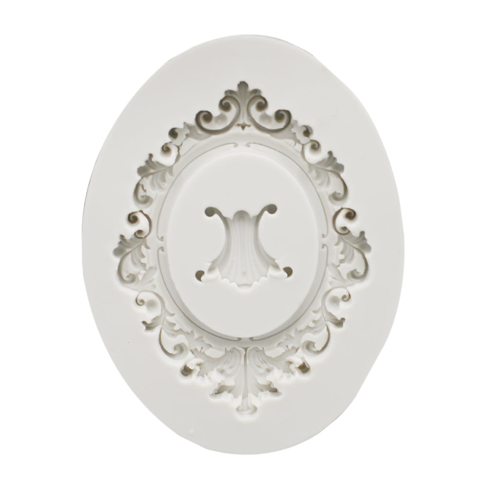 Oval Frame Silicone Fondant Mold  2 Cavity
