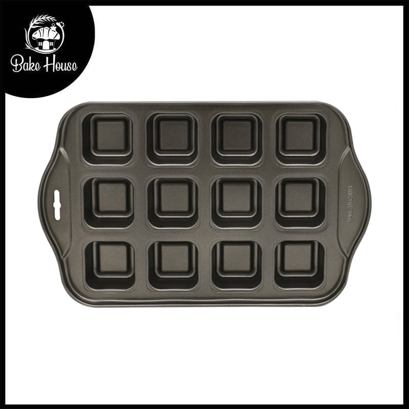 Square Shape Mini Cheese Cake Pan 12 Cavity Non Stick