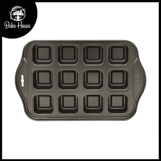 Square Shape Mini Cheese Cake Pan 12 Cavity Non Stick
