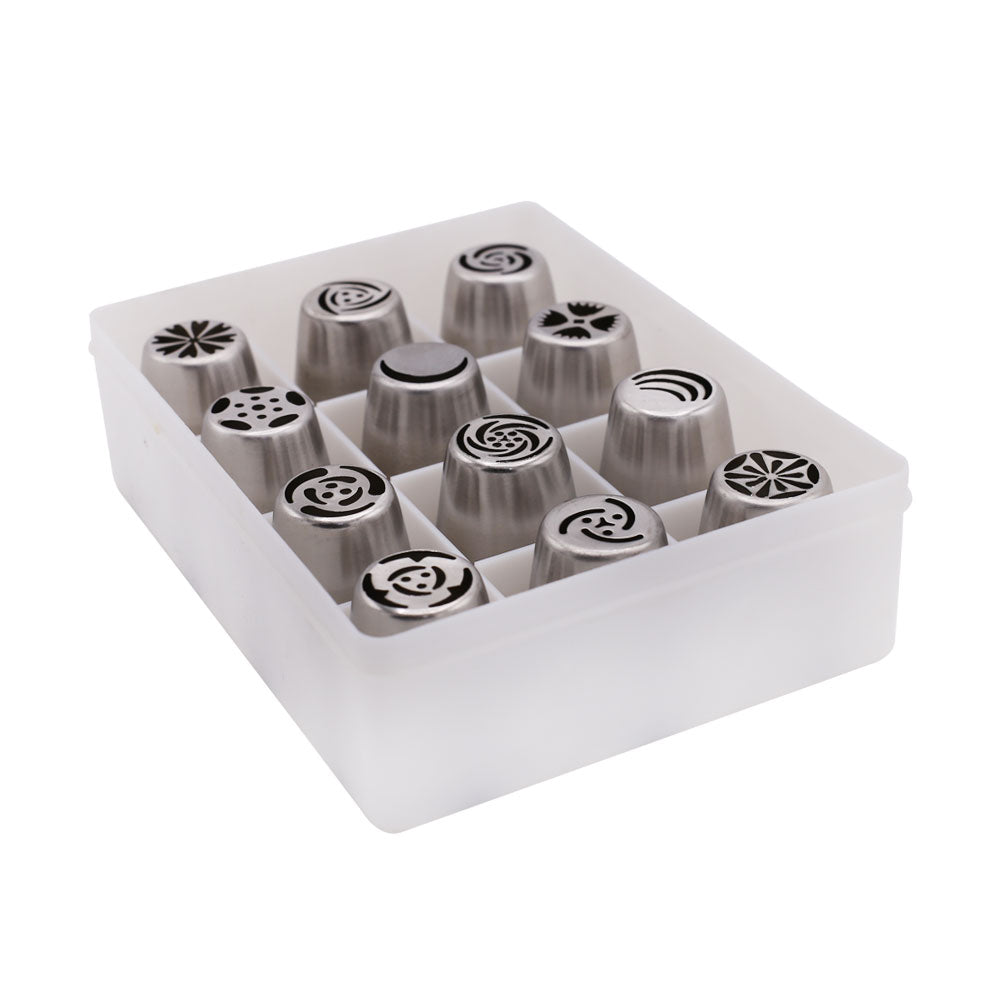 Large Size Russian Icing Nozzle Stainless Steel 12Pcs Set