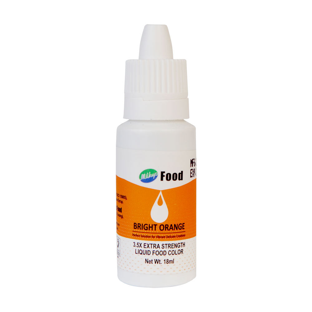 Milkyz Food Liquid Food Color Bright Orange 18ML Dropper Bottle