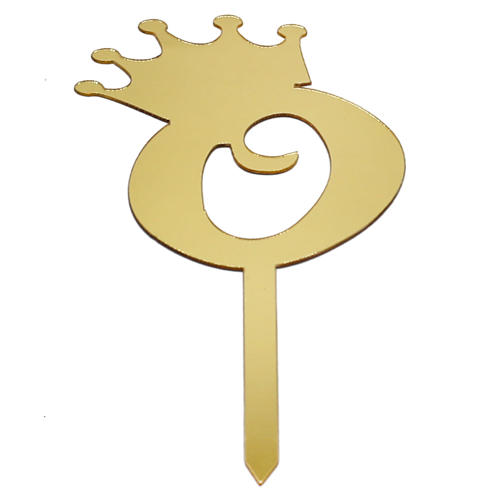 Number Cake Topper Golden (Zero)