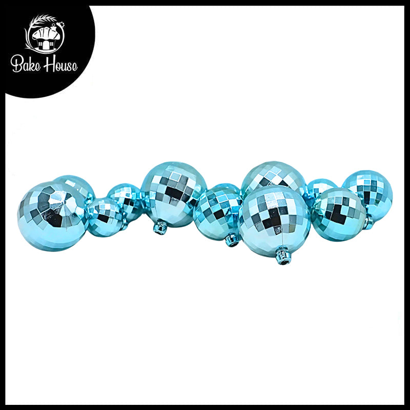 Artificial Vintage Blue Ball Cake Topper 12Pcs Set