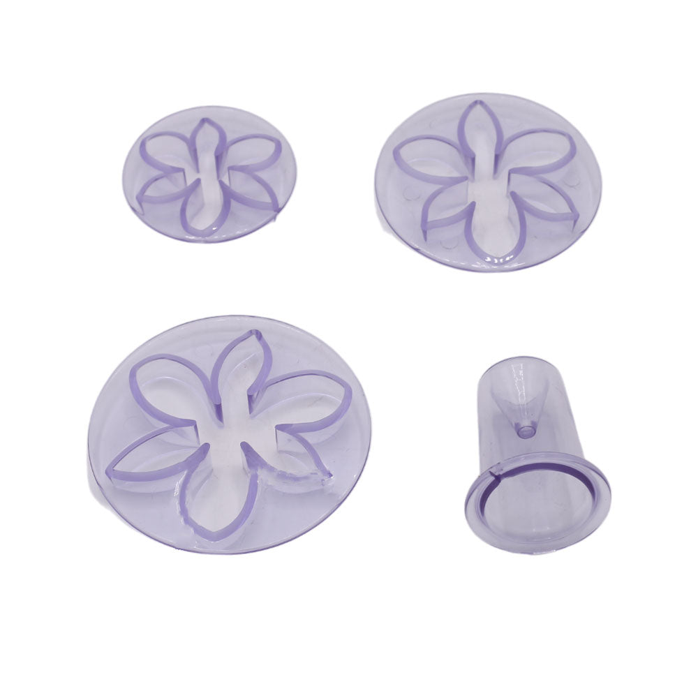 6 Petal Flower Plastic Cutter 4Pcs Set
