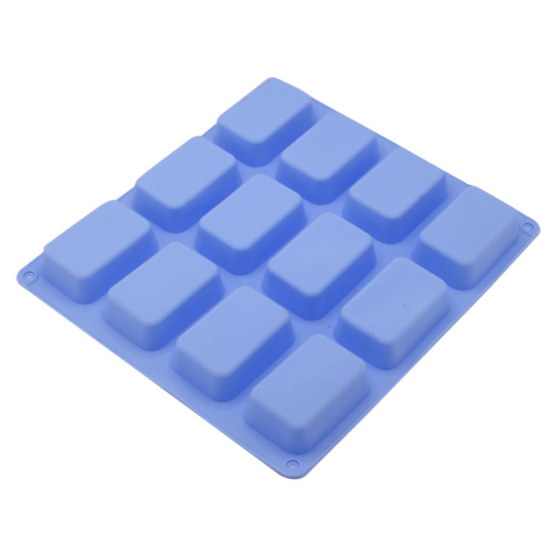 Rectangle Shape Silicone Brownie And Soap Mold 12 Cavity