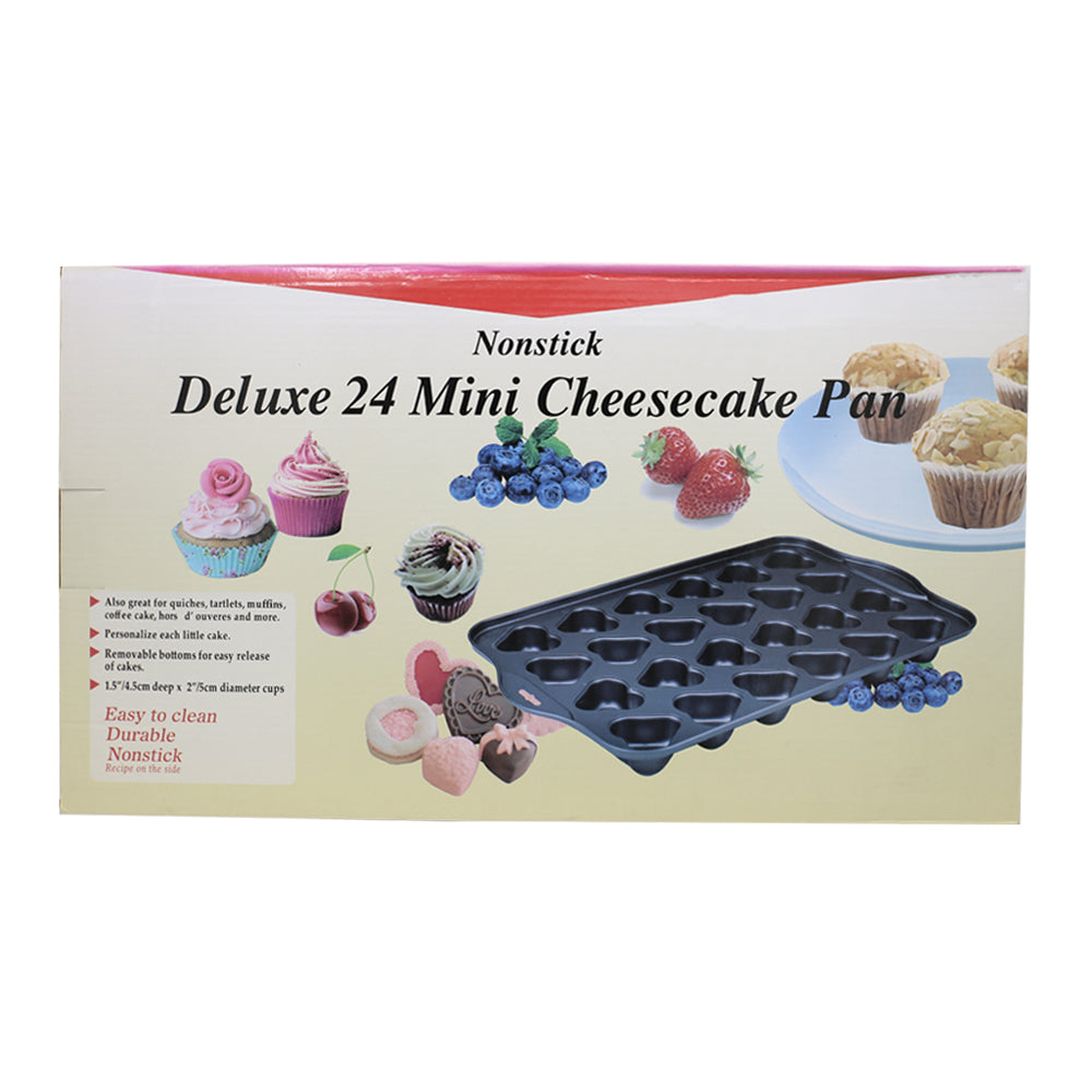 Heart Shape Mini Cheese Cake Pan 24 Cavity Non Stick