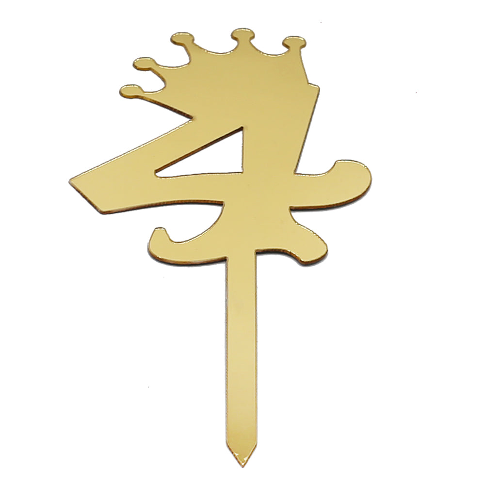 Number Cake Topper Golden (Four)